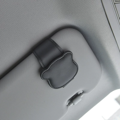 New Magnetic Car Glasses Holder, Car Clip, Leather Sun Visor Storage Clip, Car Sunglasses Clip, Ticket Card Clip (Car Glasses Clip/Bill Clip) - black