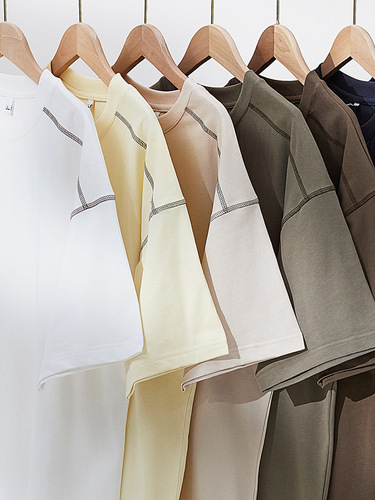 250g Pure Cotton Men's Summer Casual Loose Fit American Style Heavyweight T-Shirt with Ribbed Collar, Trendy Brand T-Shirt