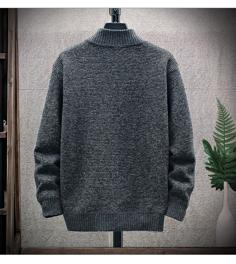 Herren Strickjacke Mit Reißverschluss Und Warmem Fleece Futter_voghion.com