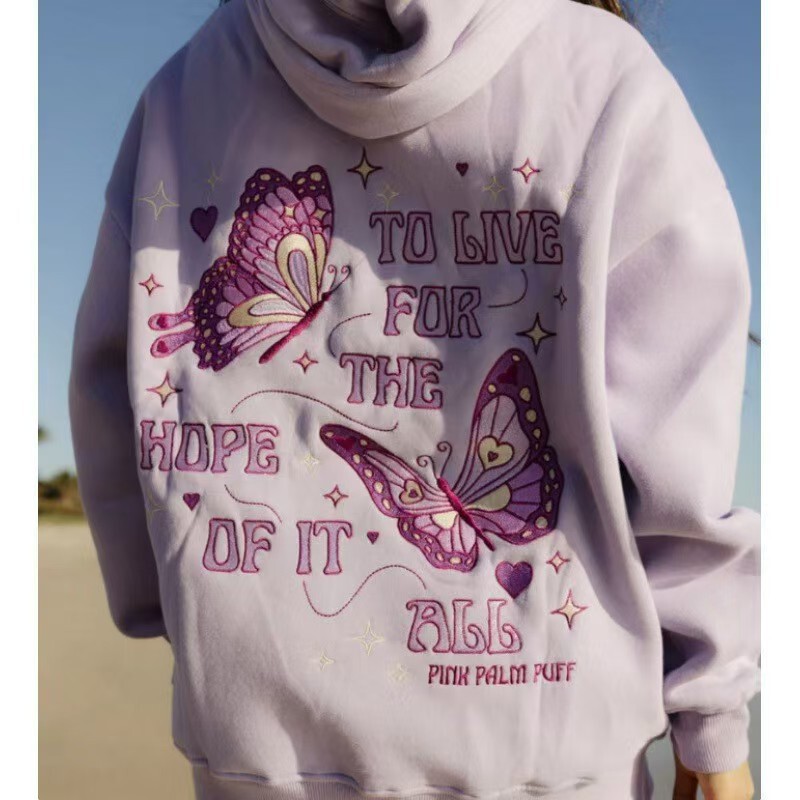 Cross-Border Professional Embroidery European Size Drop Shoulder Sleeve Hoodie Jacket 2025 New Spring and Autumn Women's Sweatshirt Pocket Ribbed Cross-Border Professional Embroidery European Size Drop Shoulder Sleeve Hoodie Jacket 2025 New Spring and Autumn Women's Sweatshirt Pocket Ribbed