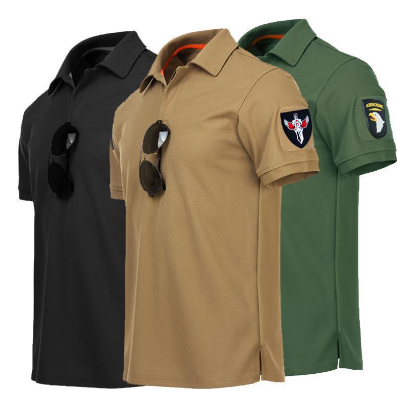 Lapel Summer Loose Casual Sports Breathable Running Outdoor Tactical Quick-Drying T-Shirt for Men Quick-Drying Breathable Quick-Drying