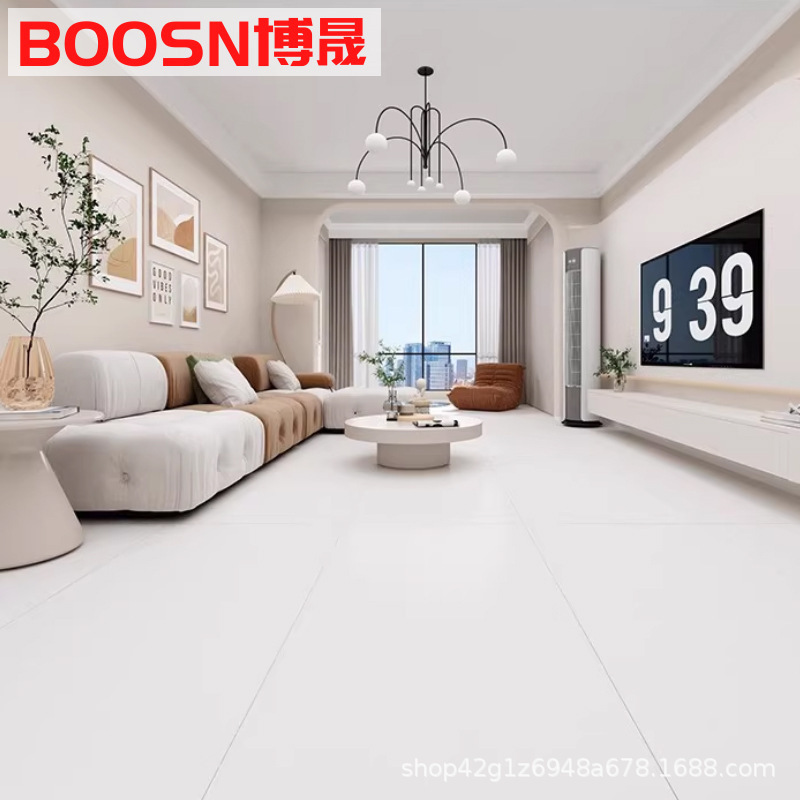 Foshan Ultra-White Super Crystal Glaze Gold Velvet Soft Light Ceramic Tile 750X1500 Living Room Cream Style Floor Tile 800