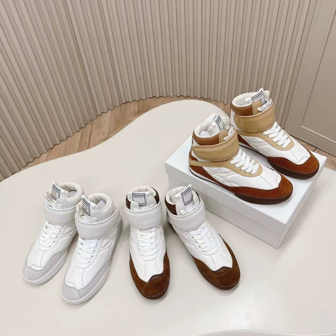 Осень и зима новые маленькие белые туфли повседневные кроссовки коллаж волшебные наклейки высокие кроссовки кожаные легкие мозаика одиночные туфли