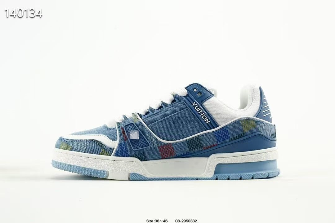 Louis Vuitton Trainer Monogram Denim Blue White