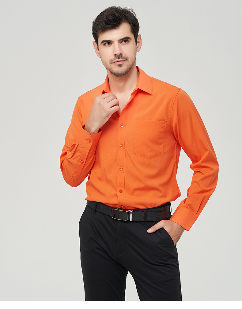 Solid Color Pattern Wholesale Men's Business Solid Color Long Sleeve Men's Tops