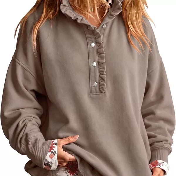 2026 Amazon Women's Loose Pullover Sweatshirt, New Autumn/Winter High Collar Ruffle Long Sleeve Sweatshirt, Cross-Border Foreign Trade