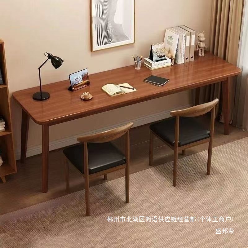 Fábrica directa de tabla larga contra la pared tabla estrecha tabla de escritorio rectangular tabla de escritorio doble tabla de computadora doméstica madera maciza