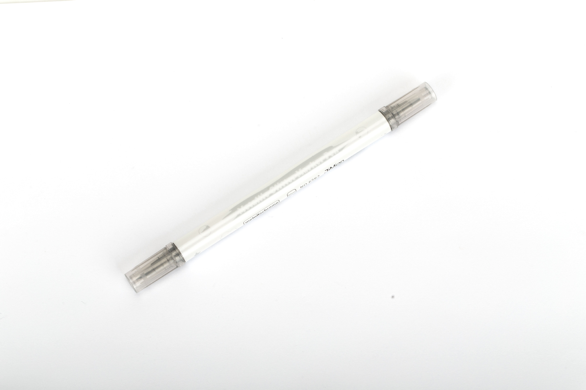 Marca de doble cabeza de metal color suave cabeza de la pluma cuenta de la mano pluma de productos genuinos arte pluma de alto brillo escritura regular pluma de metal brillante de oro