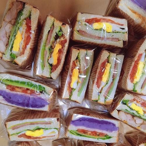 Sandwich packaging bag, thick-cut hot-pressed stall bakery, food-grade transparent bread toast bag, sandwich packaging bag