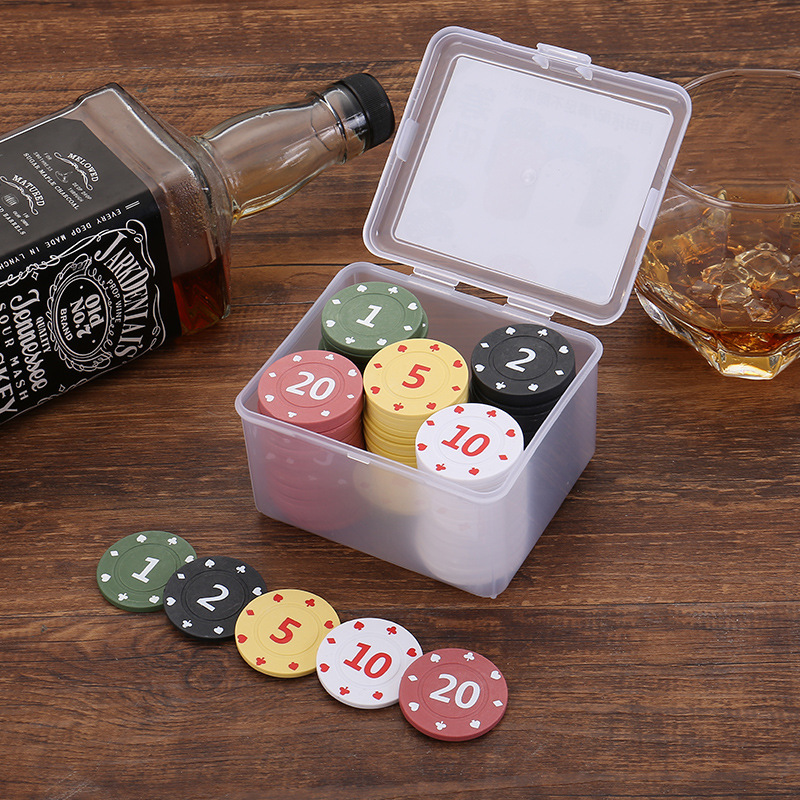 100 pieces of plastic chips boxed baijiale mahjong chess and card room machine points coins Texas poker chips 100 pieces of plastic chips boxed baijiale mahjong chess and card room machine points coins Texas poker chips