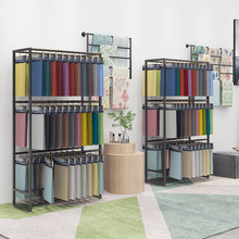 铁艺布料皮革面料展示架双面样板样品陈列架子家纺店展架吊卡货架