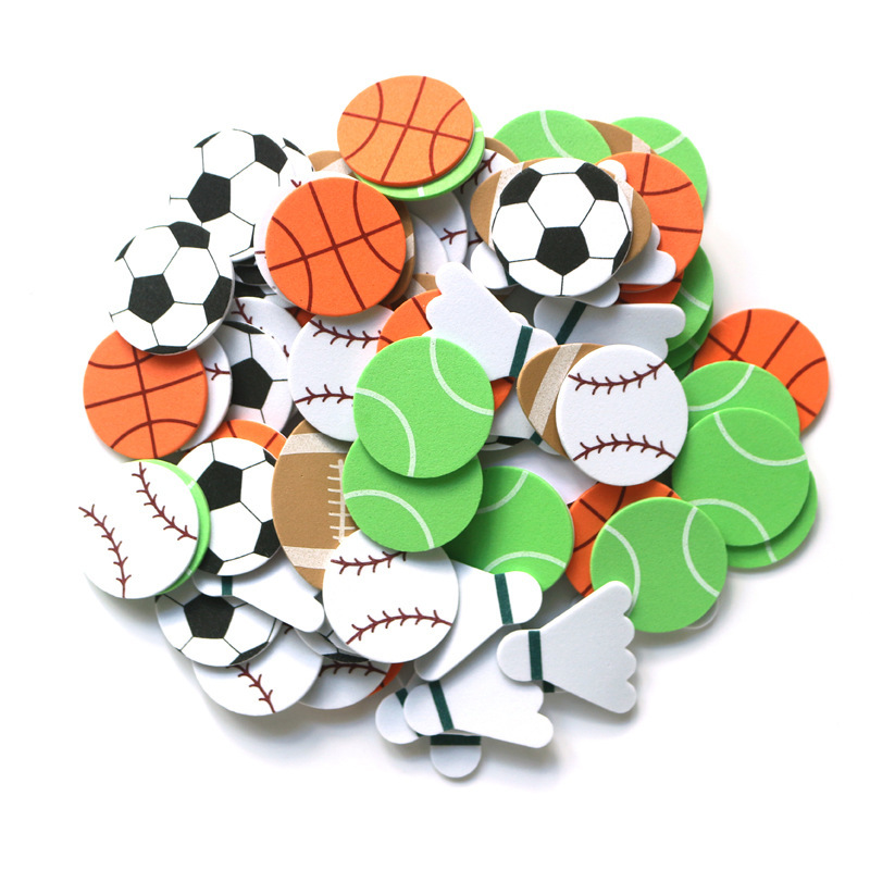 [Manufacturer Wholesale] Children's Foam Sports Ball Sticker Mixed Sports Sticker Birthday Theme Party Decoration