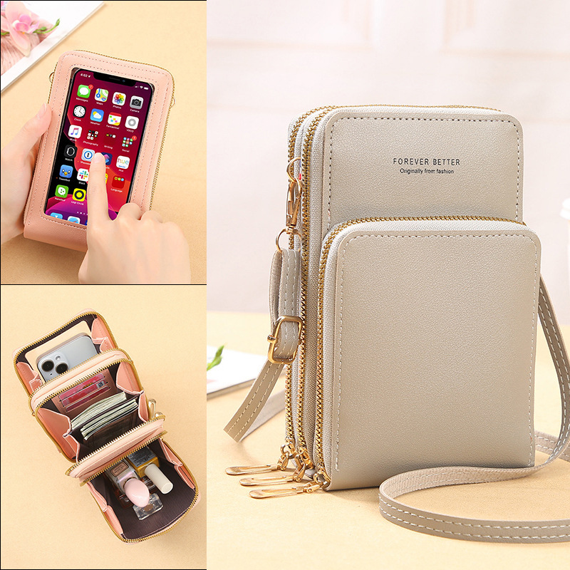 2026 New Model Mobile Phone Bag, Fashionable Women's Korean Version Touchscreen Crossbody Mobile Phone Bag, Multifunctional Mini Daily Bag
