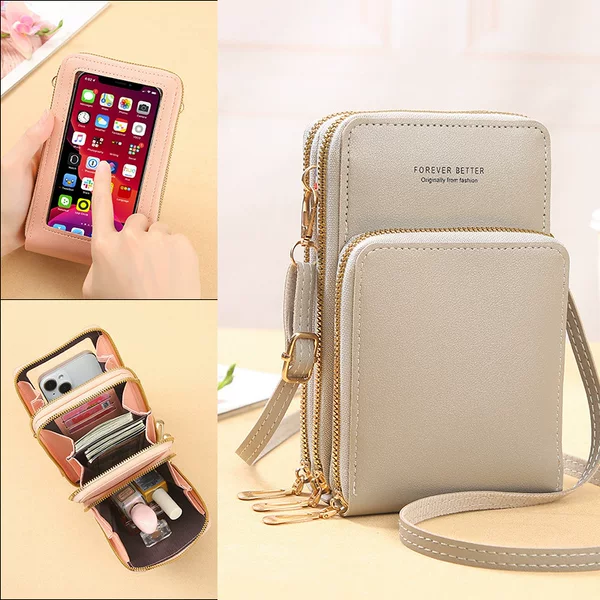 2026 New Model Mobile Phone Bag, Fashionable Women's Korean Version Touchscreen Crossbody Mobile Phone Bag, Multifunctional Mini Daily Bag