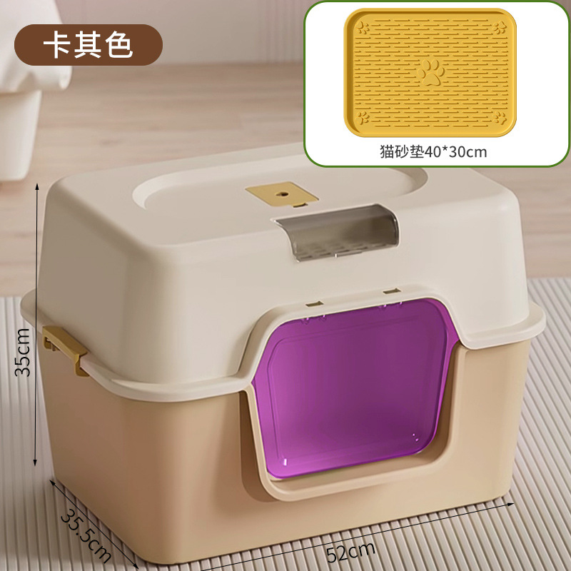 Cajón de arena para gatos super grande totalmente cerrado anti-spillado ultravioleta inodoro para gatos artículos para mascotas de plástico arena para gatos