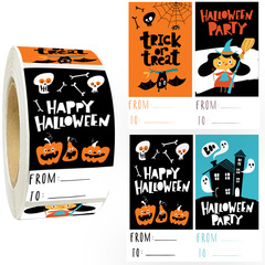 300个パックハロウィンおめでとうプレゼントラッピングお礼饰りステッカーステッカーラベル