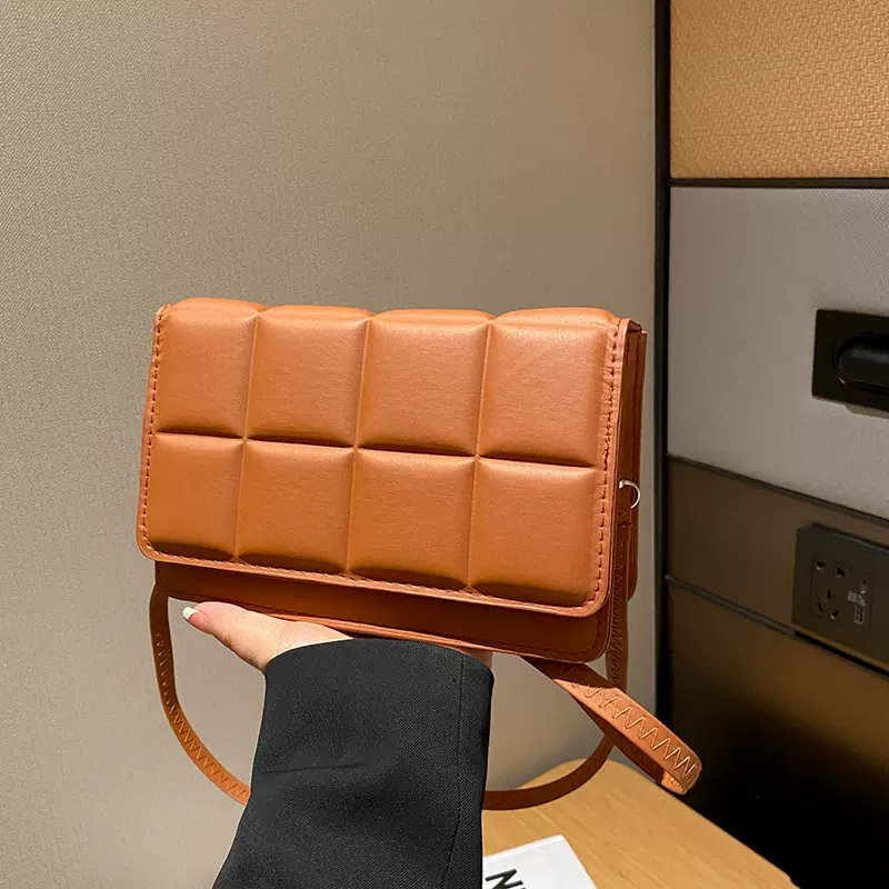 跨境简约洋气方格女士单肩包时尚复古网红ins质感都市百搭斜挎包