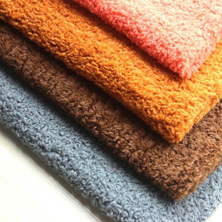 全涤土耳其绒滚束绒仿羊圈羊羔绒毛喷花绒阿尔泰迪绒土耳其绒布料