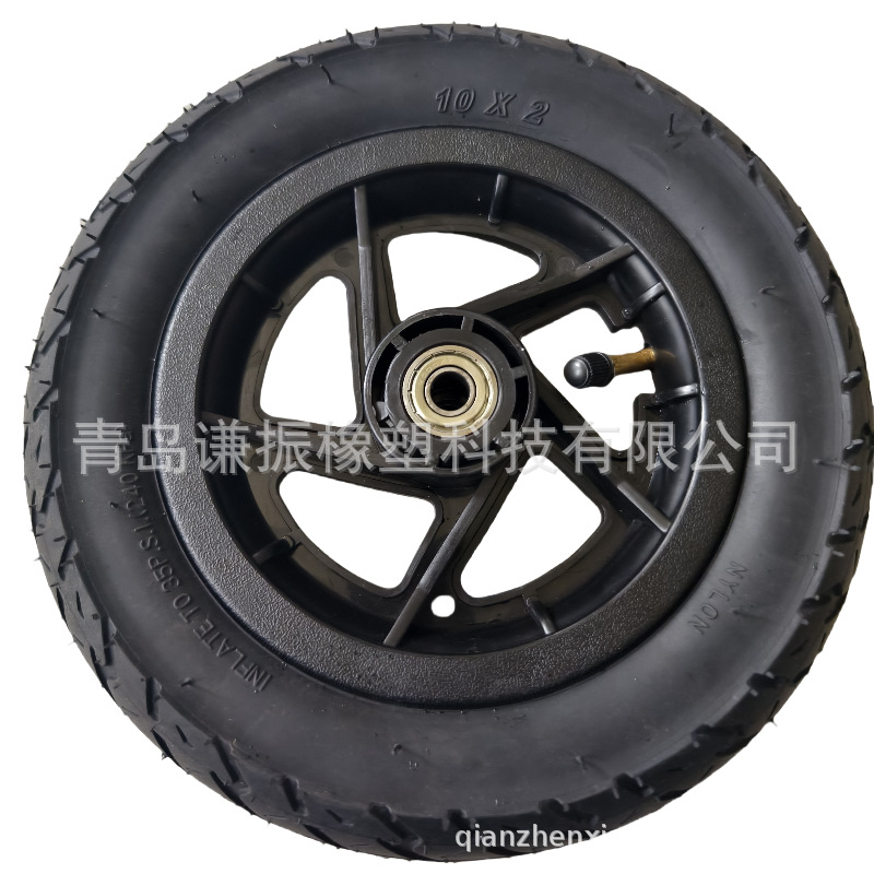 谦振供应10x2塑胶充气轮子  10寸医疗膝盖车轮子  购物车充气轮