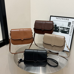 Chic Retro Style Small Bag 2024 Solid Color New Trend Comfy Crossbody Bag with Elegant Single Shoulder Saddle Bag