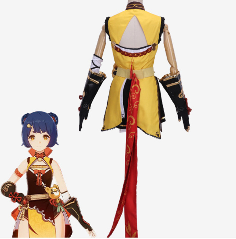 (2개) 애니메이션 소스 레터 충격 XIANGLING 코스프레 유니폼 할로윈 의상