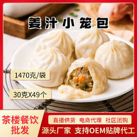 德心正点姜汁小笼包鲜肉网红小吃广式点心速食商用速冻半成品包子