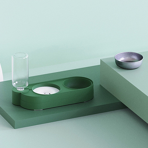 Drop shipping cat bowl wholesale pet bowl stainless steel pet water fountain pet supplies cat feeder box