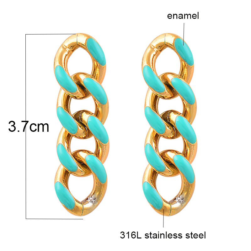 Fashion Geometric Titanium Steel Gold Plated Earrings 1 Pair