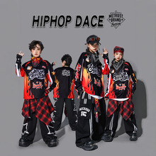 儿童hiphop街舞演出服男童嘻哈马甲套装少儿架子鼓表演服装衣服潮