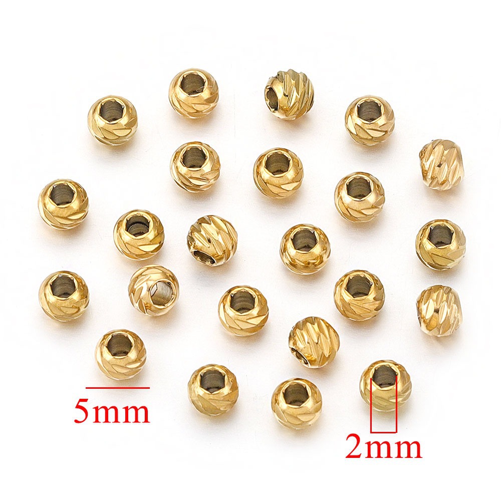 10 PCS/Package Diameter 5mm Hole 2~2.9mm 304 Stainless Steel Solid Color Polished Beads display picture 5