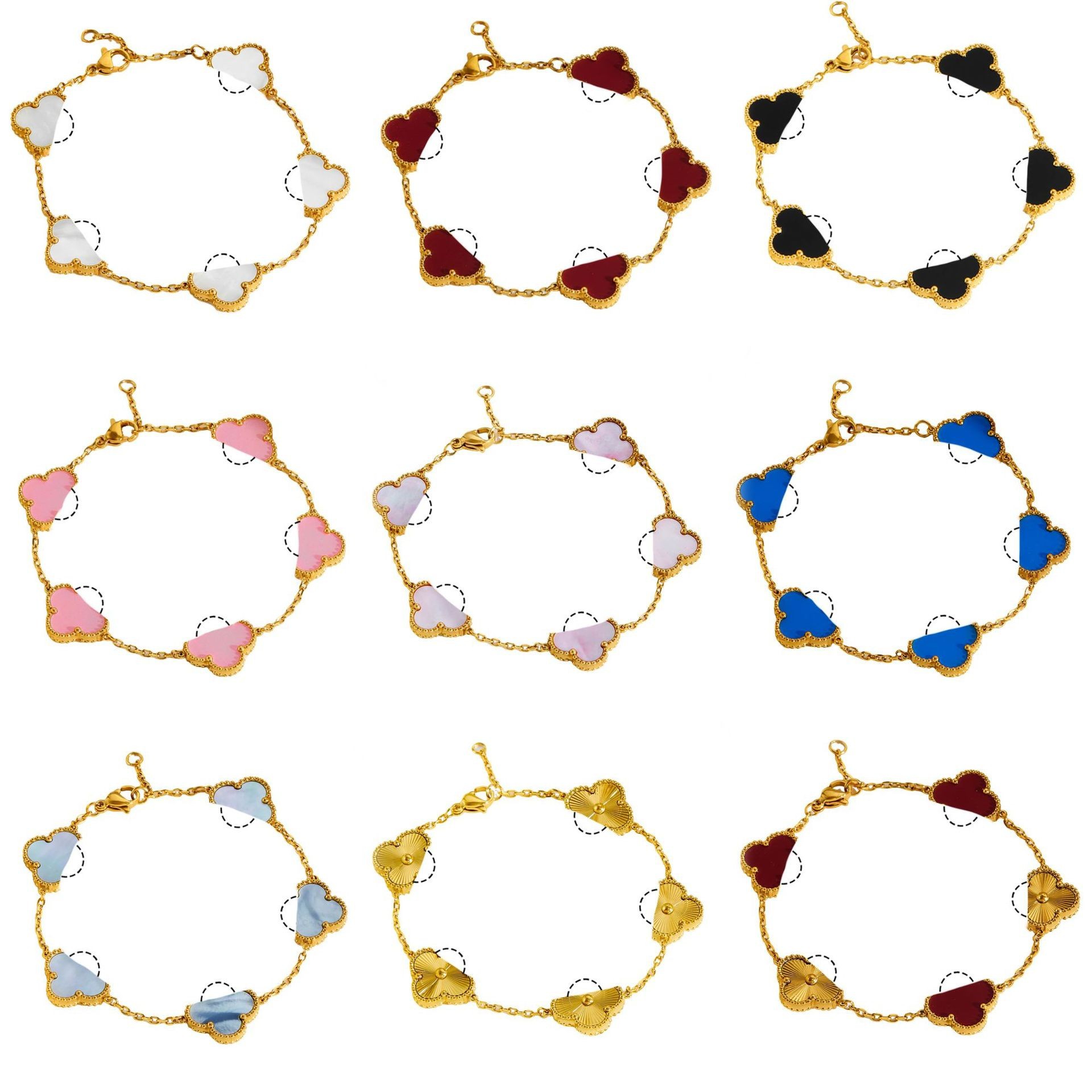 15mm natural shell four-leaf clover five-flower necklace, high-end, non-fading, light luxury, fashionable design, titanium steel jewelry