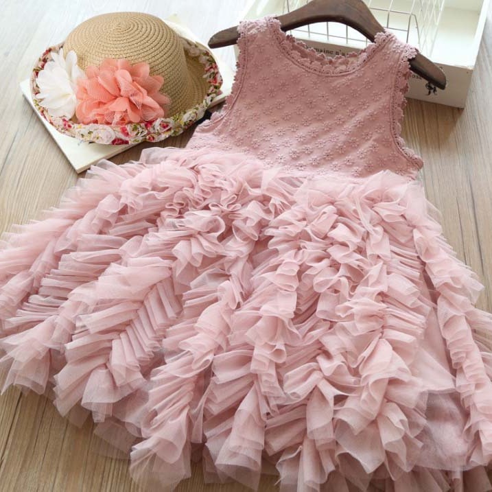 New Sleeveless Children's Dress, Girls' Skirt, Summer Dress, Small and Medium-Sized Children's Puffy Princess Dress