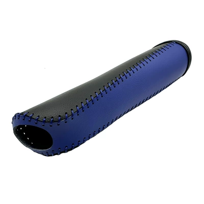 Cross-Border Universal Car Gear: Sürətlər qutusu və əl tormozu başlıqları - blue-leather-black-leather-blue-thread