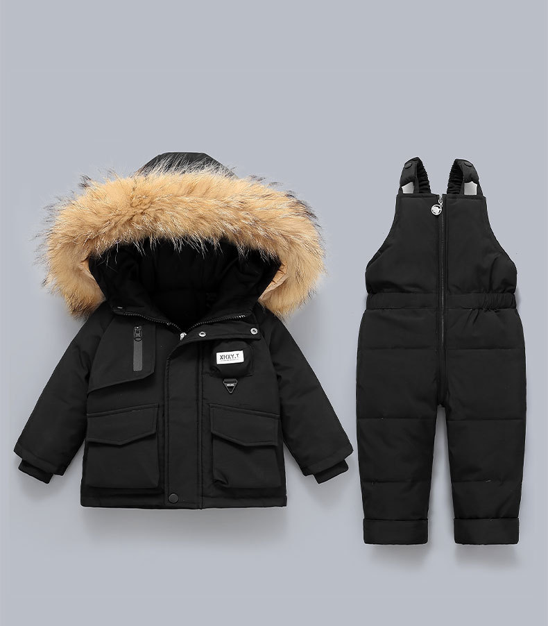 Piumino per bambini 2025, neonato, 1-5 anni, ragazzi e ragazze, nuovo set invernale in due pezzi, top + tuta_voghion.com