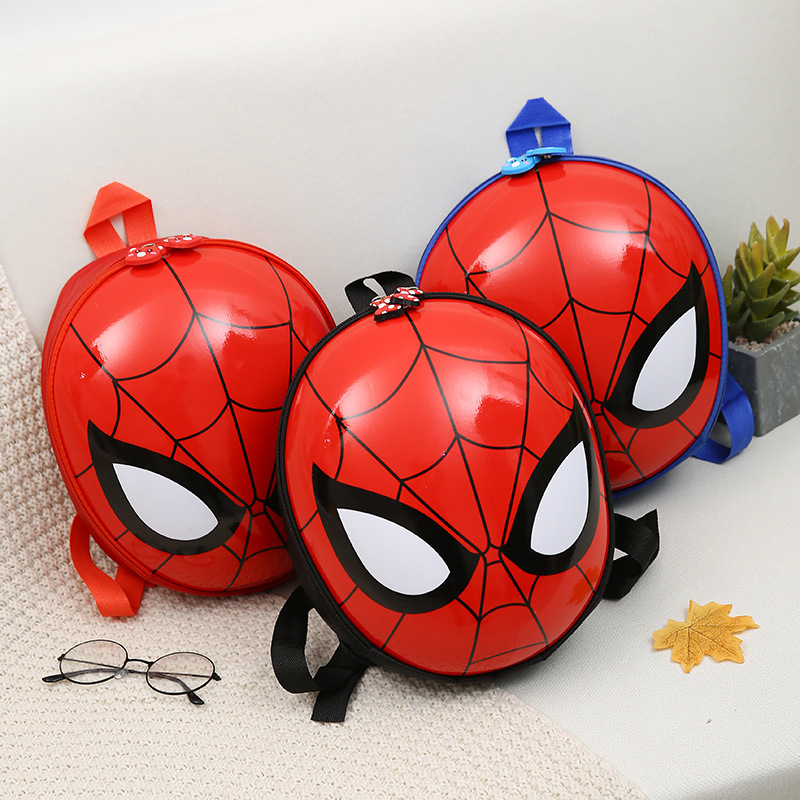 Children's Spider-Man Schoolbag Kindergarten Baby Boy Boy Girl Cartoon Cute Backpack Backpack Eggshell