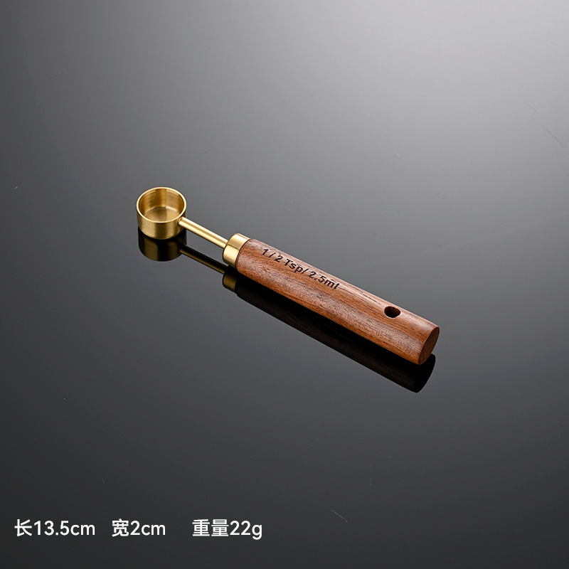 测量工具不锈钢量勺金色8件套钛烘焙AE厨房量杯猫咪狗狗宠物粮勺|undefined