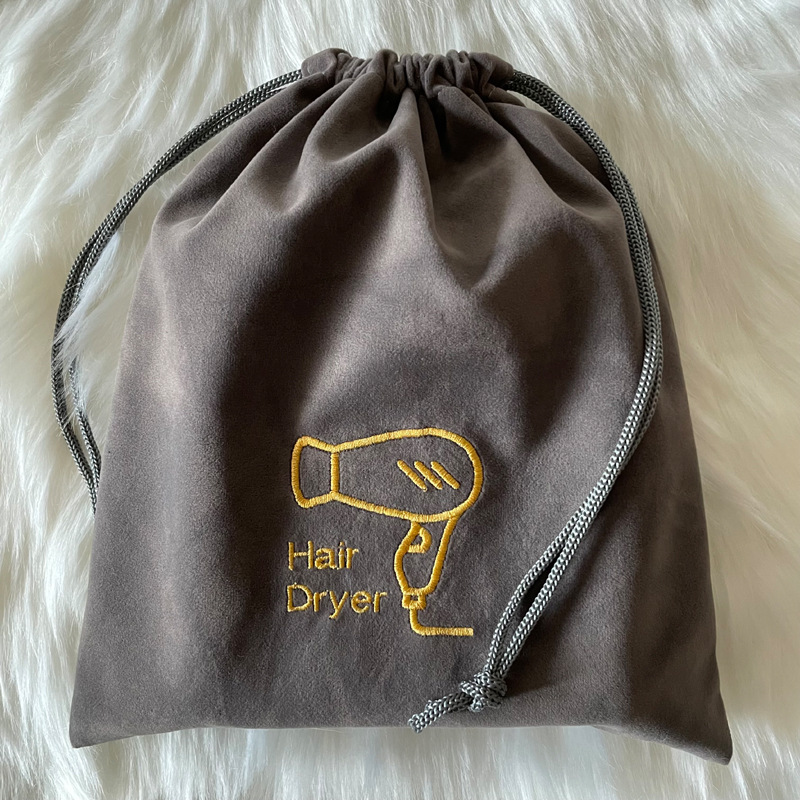 Bolsa de terciopelo bolsa de secador de pelo de hotel bolsa de terciopelo en stock bolsa de cordón bolsa de joyería bolsa de secador de pelo bolsa de almacenamiento bolsa de lino