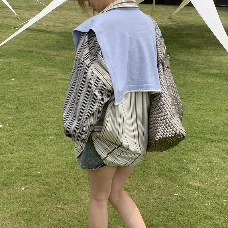 Mantón de punto Tejido de alta calidad Verano multifuncional con tirantes y chal de protección solar, chaleco pequeño, cortina de pedos de cintura