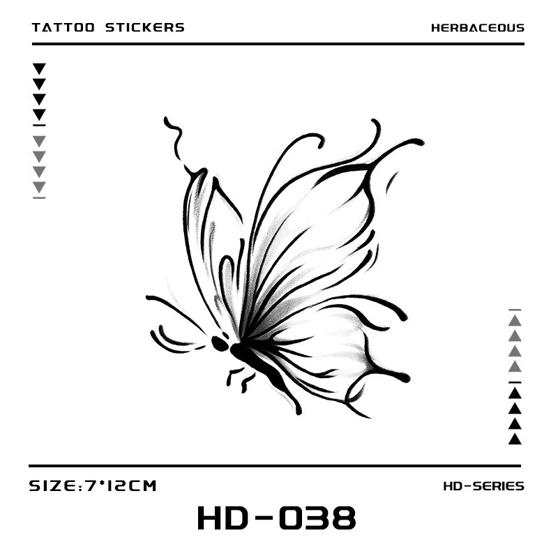 Line Drawing Butterfly Herbal Tattoo Stickers Waterproof and Sweat-Proof Long-Lasting Semi-Permanent Creative Men and Women Artificial Tattoos Arm and Legs Line Drawing Butterfly Herbal Tattoo Stickers Waterproof and Sweat-Proof Long-Lasting Semi-Permanent Creative Men and Women Artificial Tattoos Arm and Legs