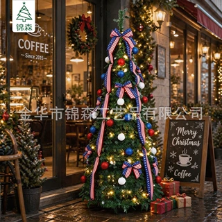定制折叠圣诞树PVC蝴蝶结圣诞树圣诞节派对商场装饰圣诞树仿真树
