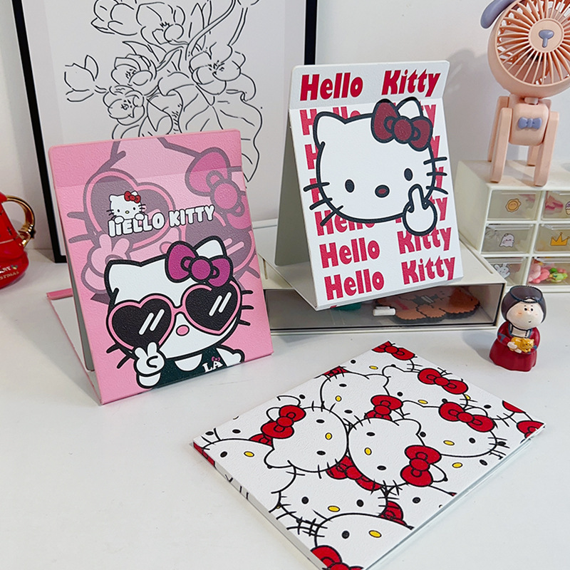 猫头镜子可爱桌面折叠化妆镜卧室宿舍学生随时便携式无边框台式镜