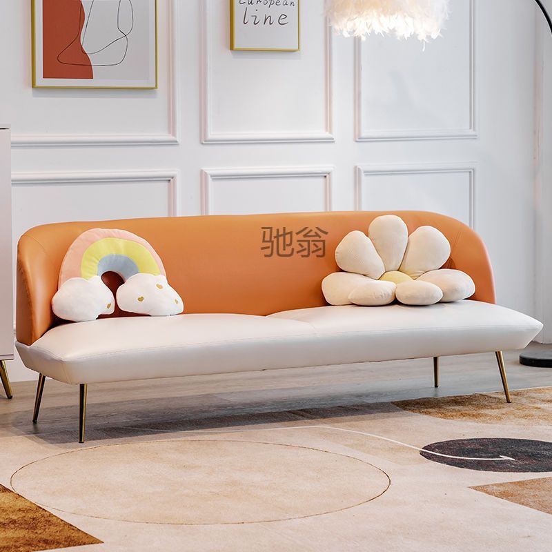 现代轻奢科技布沙发北欧小户型简约公寓网红服装店院沙发
