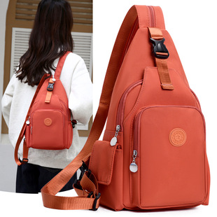 2025 New Outdoor Shoulder Crossbody Women's Bag Casual Large Capacity Oxford Cloth Chest Bag Lightweight Multi-Purpose Backpack