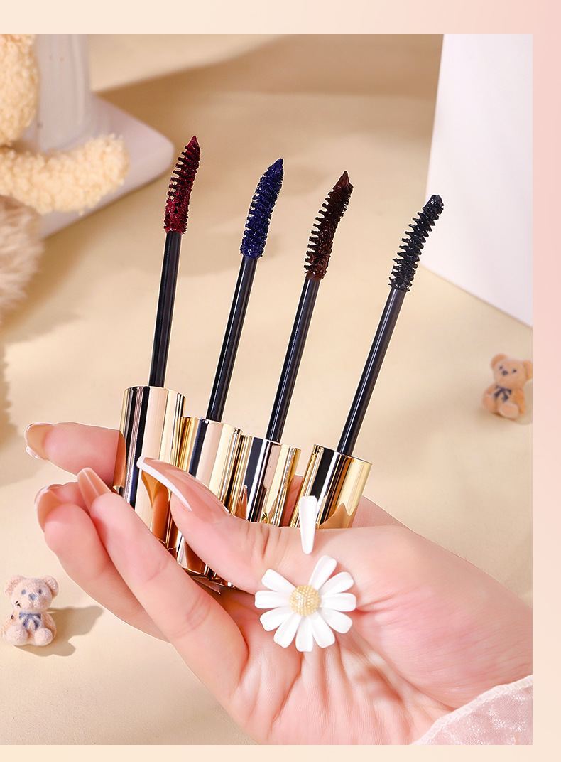 Mingxi Zhi colored mascara is waterproof, sweat-proof, non-smudging, long and curly, raincoat, brown eyelash styling liquid, cross-border undefined