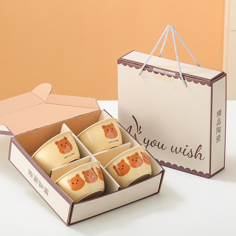 Juego de Vajilla de Cerámica Color Crema, Incluye Platos, Tazones y Cucharas