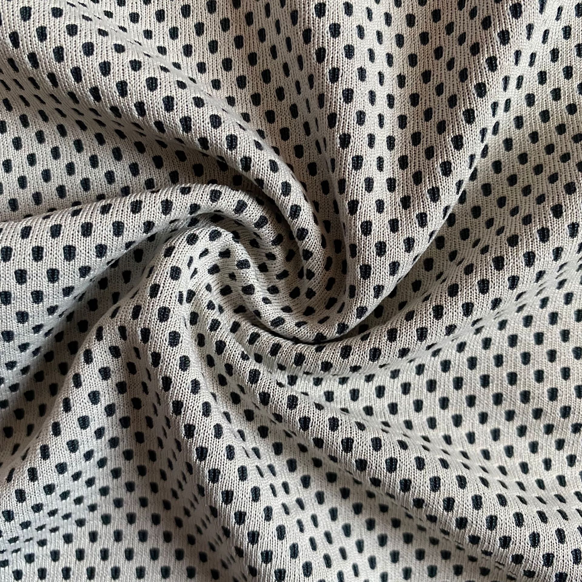 阳离子阿迪双色双层网眼蜂巢布 点子提花蜂巢布 T恤背心运动面料