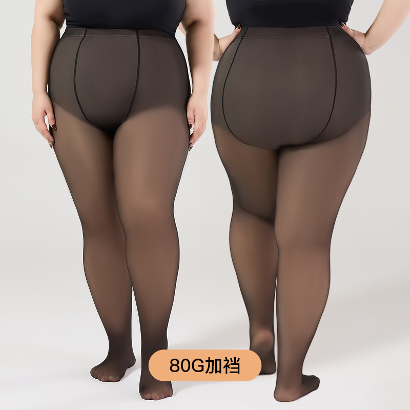 Medias de seda negras de talla grande europeas y americanas para primavera y otoño, leggings integrales negros transparentes de 80g con tono de piel, venta al por mayor en Amazon.