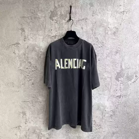 300g B 24 new American stickers tape concave-convex printing short sleeve OS loose shoulder Joker men's and women's T-shirt