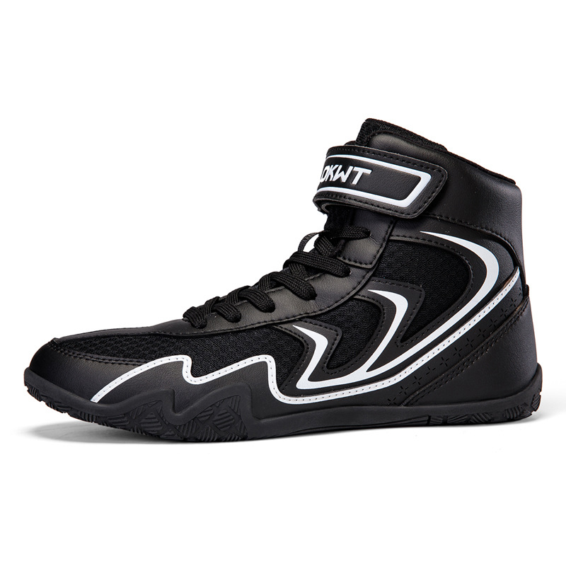 Expansión transfronteriza para adultos y niños entrenamiento en interiores competencia de lucha libre profesional zapatos de boxeo antideslizantes zapatos de boxeo de lucha libre ligeros