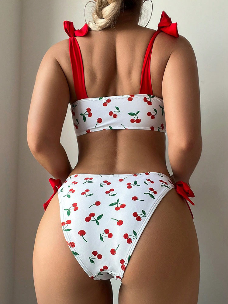 Women's Cherry 2 Pieces Set Bikinis Swimwear display picture 2